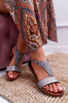 Women's Flat Sandals Sergio Leone SK020 Grey Magra