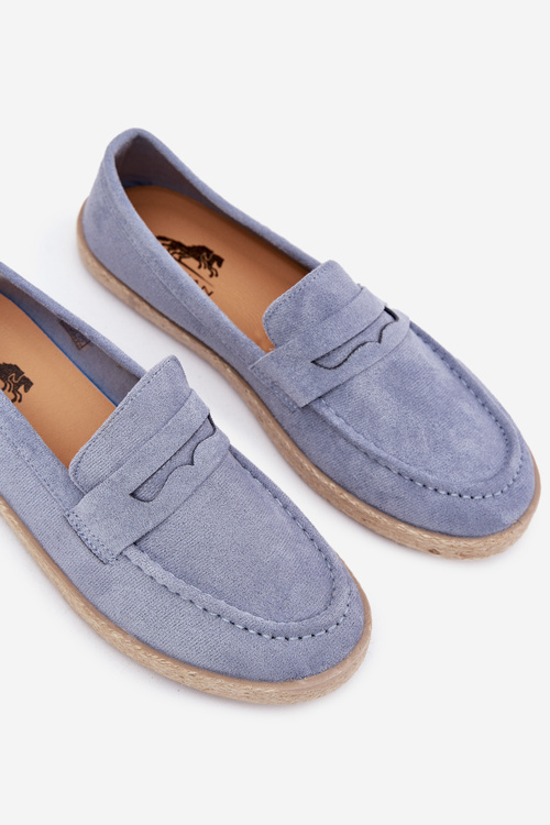 Men's Moccasins With Weave Blue Fiamar