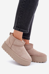 Womens Snow Boots On Platform Beige Ninala