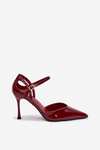 Patent Leather Heels with Strap Bordeaux Tarilin