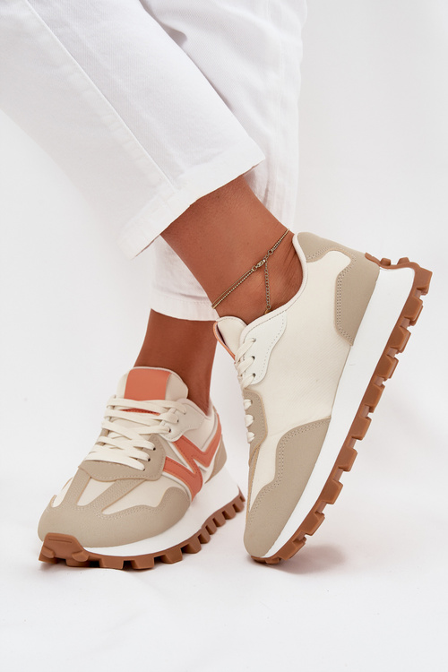 Damskie Buty Sportowe Sneakersy Beżowe Kalelia
