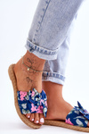 Women's Slippers With A Fabric Bow navy blue Blossom