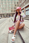 Leather Sandals On Platform White Tessy