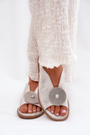 Shiny Women's Sandals With Decorative Detail S.Barski KV51-012 Silver