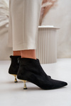 Women's Stiletto Heeled Eco Suede Boots Black Terlena