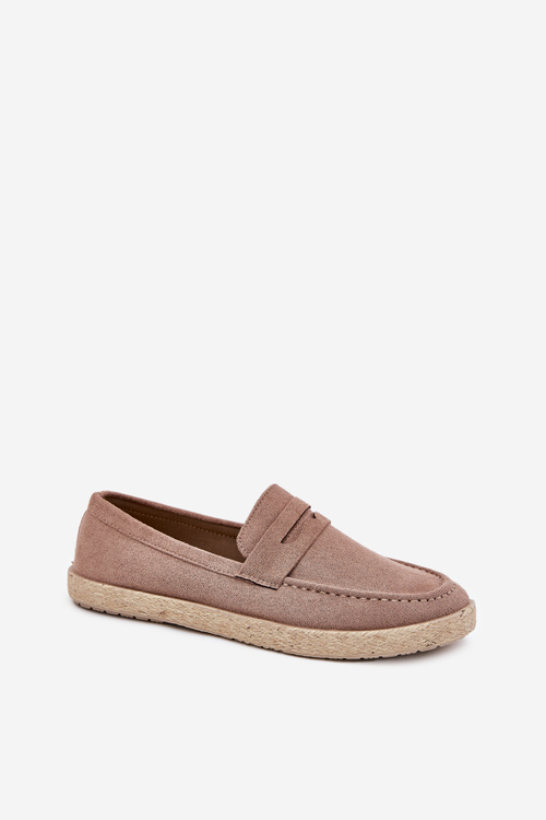 Men's Moccasins With Braiding Dark Beige Fiamar