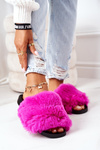 Rubber Slippers With Fur Fuchsia Soft
