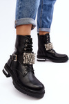 Women's insulated work boots decorated black Lennen