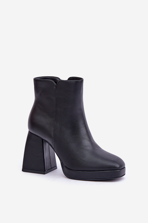 High Heeled Boots Eco Leather Black Selarae