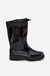 Women's Rain Boots With Drawstring Black Kessia