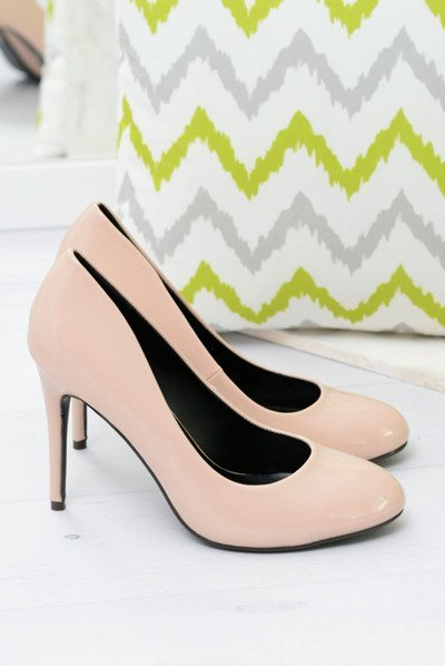 Beige Lacquered Sophia Stilettos