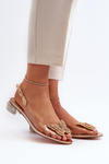 Transparent sandals with low heel with butterfly gold D&A MR38-388