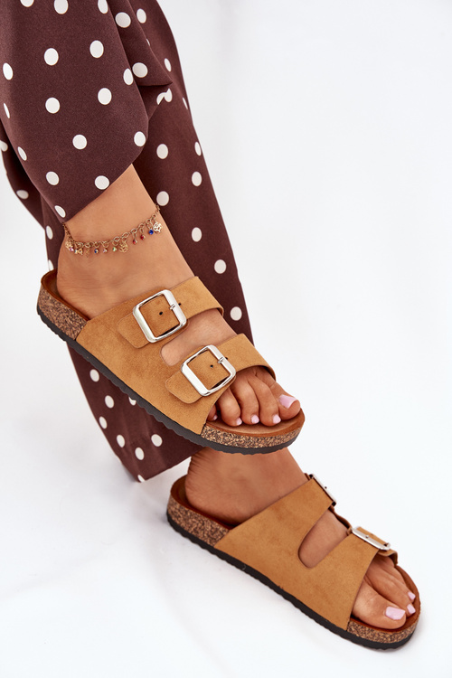 Women's Cork Platform Sandals With Buckles Camel Livara
