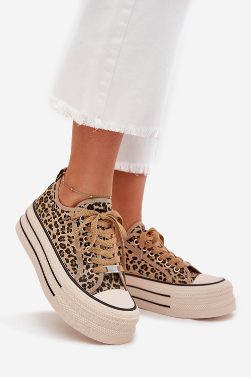 Womens Sneakers On Massive Platform Leopard Marinae