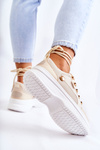 Women's Sport Leather Shoes Beige Salmira