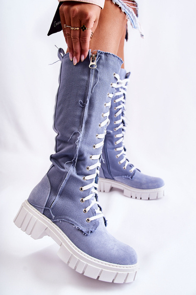 High Tied Boots Kayra Blue Trappers