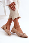 Low Heel Pumps With Eco Suede Embellishment S.Barski KV27-034 Beige