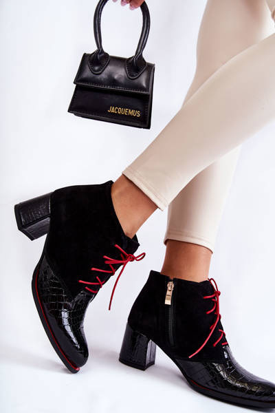 Women's Boots On Low Heel Black Ebba
