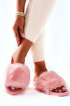 Rubber Slippers With Eco Fur Light Pink Sensitive