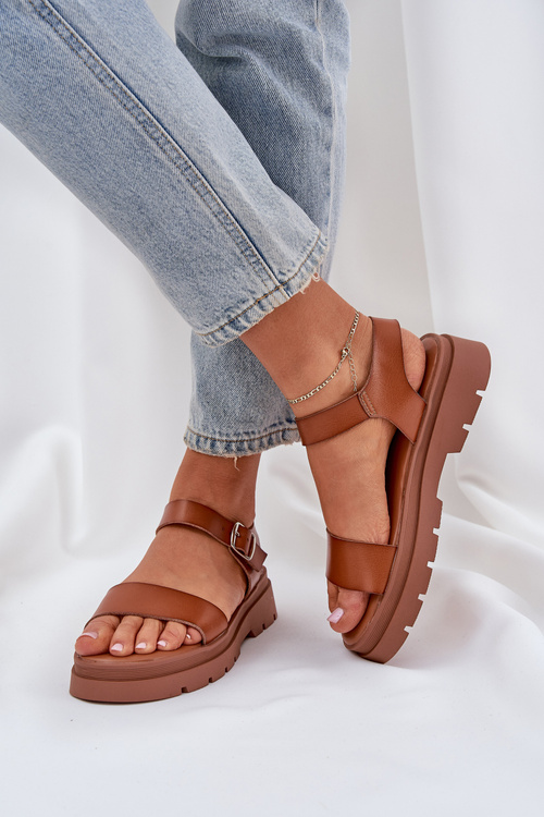 Ladies Platform Sandals Camel Evaretha