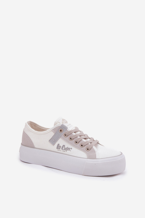 Women Sneakers On Platform Lee Cooper LCW-25-31-3479L White-Grey
