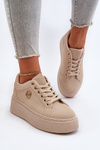 Women's platform sneakers in beige Eshen
