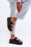 Women's Slides on Chunky Platform Black Mililena