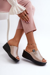 Women's Wedge Sandals Gold Vleni