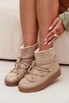 Women's Snow Boots with Laces Beige Rebekah