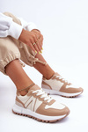 Women's Leather Sport Shoes Beige Kabama