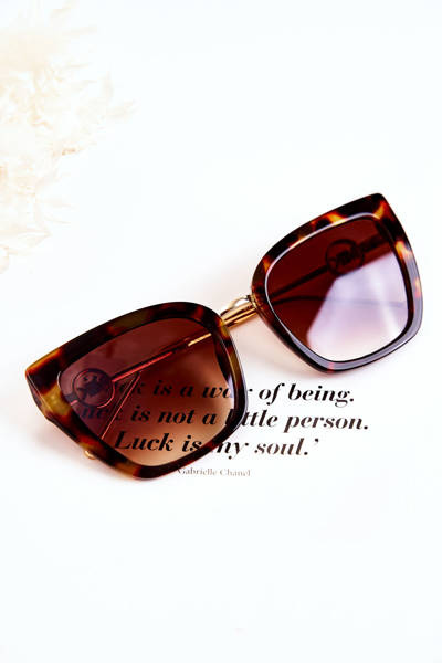 Women's Cat Eye Sunglasses Marbled M2351 Brown