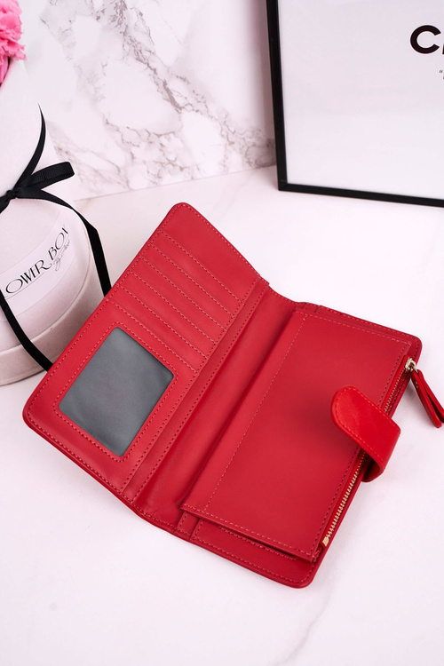 Large Women's Wallet With An Extra Space For Cards Red