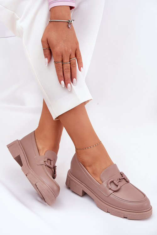 Ladies Moccasins Eco Leather With Decorative Detail Khaki Seftass