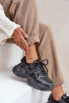 Damskie Sneakersy Z Przetarciami Na Platformie Czarne Seladwen