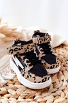 Children's High Sneakers Black and Beige Bartnie