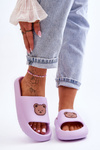 Light Women's Foam Slippers With Teddy Bear Violet Lia