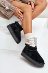 Women's Suede Snow Boots On Platform Black Nereviana