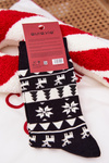 Men's Christmas Patterned Socks With Reindeer Black