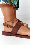 Leather Sandals Flip-flops Big Star HH274706 Brown