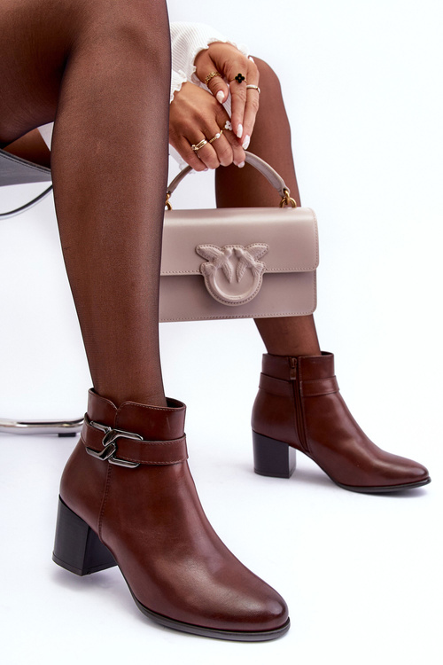 Women's Warm Boots With Decoration Brown Astrid