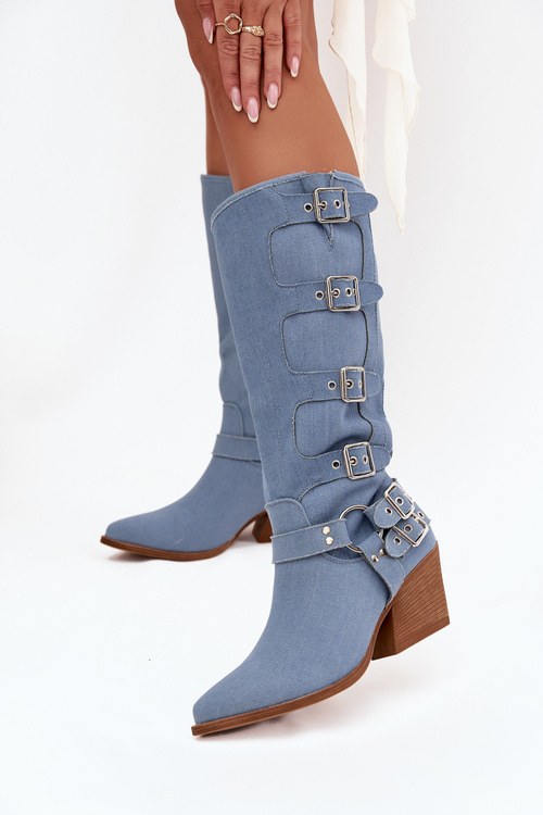 Fivelle Jeans Cowboy Boots On Heel With Clamps