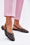Embellished Ballet Flats On A Flat Heel Black Nilarisela