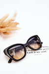 Okulary Przeciwsłoneczne Damskie Napisy M2404 Czarne Gradient Niebiesko-Pomarańczowy