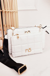 Multifunctional Quilted Messenger Bag NOBO NBAG-K1300 White