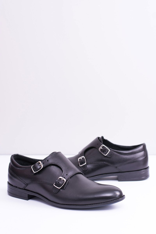 Leather Elegant Men's Monk Half Boots Black