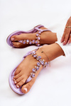 Comfortable Women's Sandals Flip-Flops With Ornaments Violet Briven