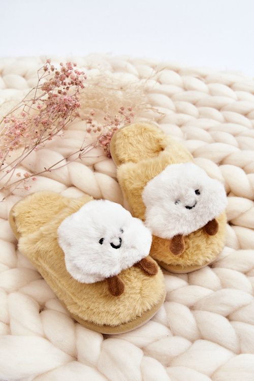 Children's Warm Slippers With Fur Yellow Rubee