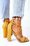 Suede High Heel Sandals Yellow Dance With Me