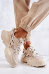 Buty Sportowe Sneakersy Damskie Beżowe GOE JJ2N4082