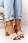 Sandals With Braided Upper On A Bar Light Brown Honeymoon